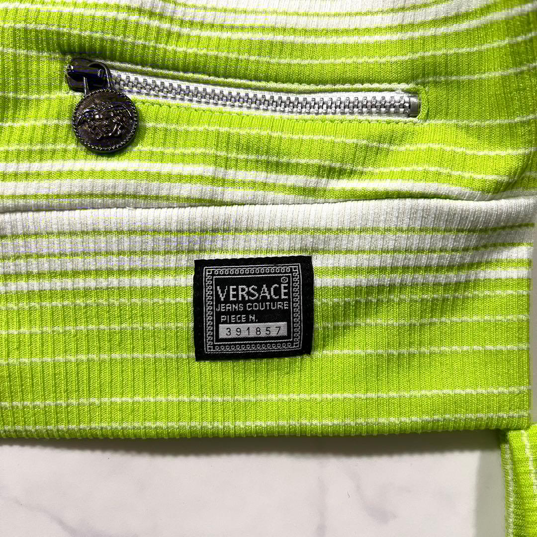 ヴェルサーチ ジャケット ブルゾン グリーン系 短丈 Y2K メデューサ S