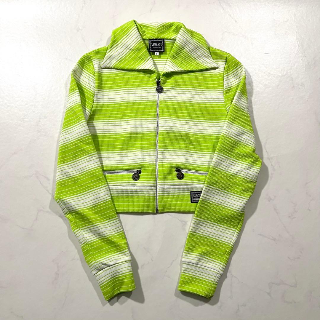 ヴェルサーチ ジャケット ブルゾン グリーン系 短丈 Y2K メデューサ S