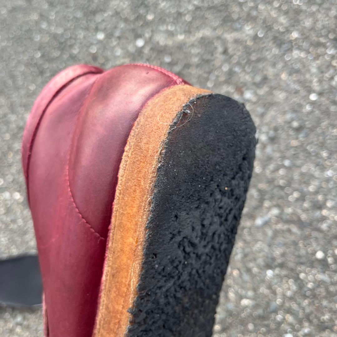 靴 clarks wallabee leather burgundy 26.5