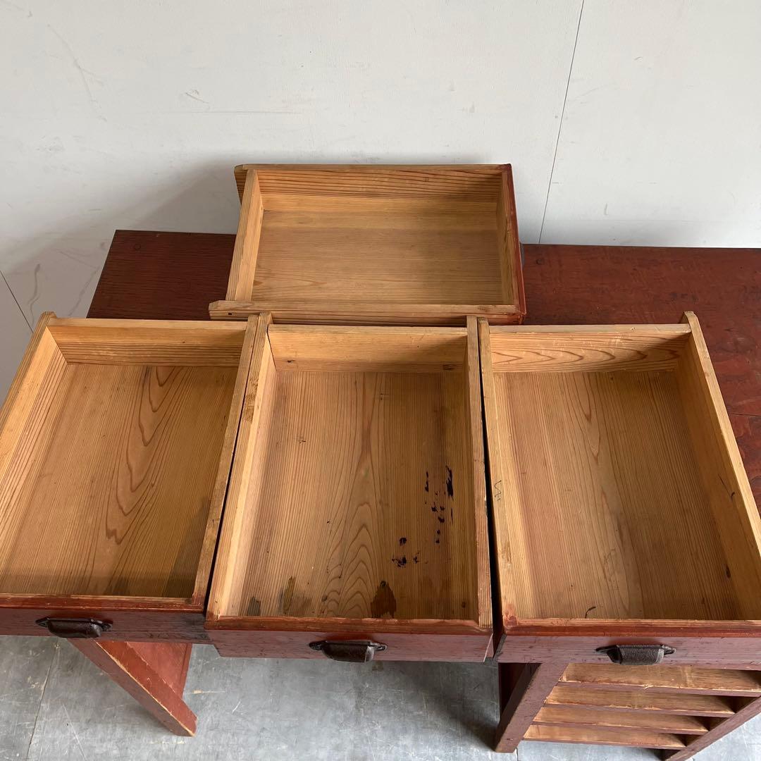 アンティーク 片袖机 デスク テーブル モダン レトロ 無垢材