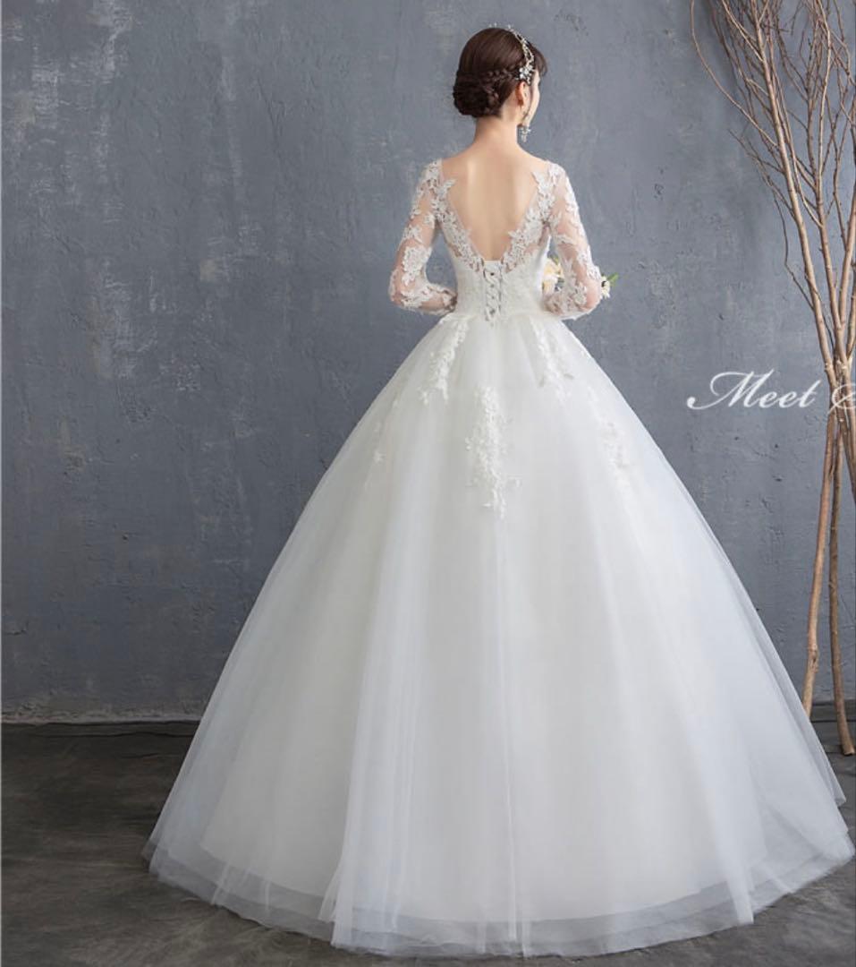 み*ん様 白 レース 長袖 ウェディングドレス 前撮り フォトウェディング 冬