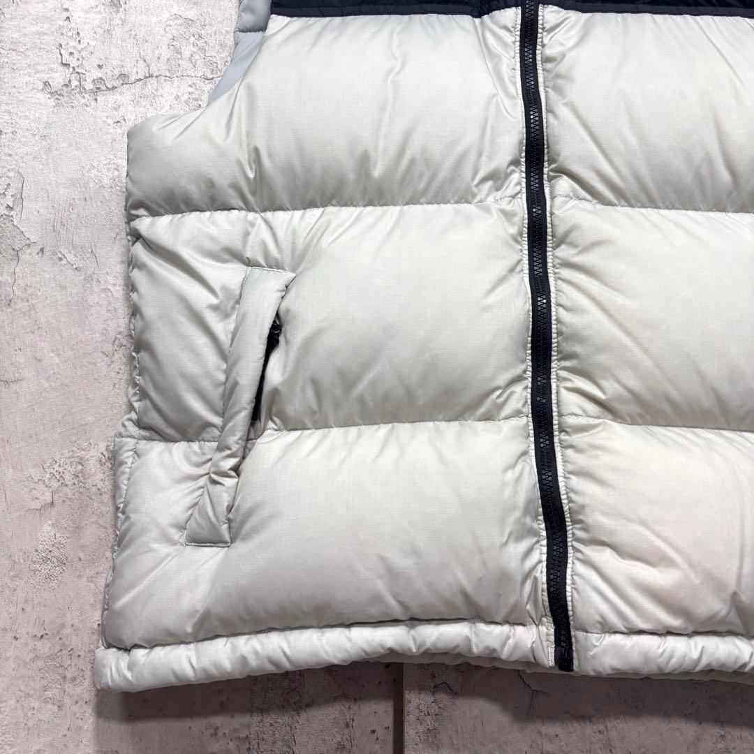 ☆人気　ノースフェイス　ダウンベスト　ブラック×ホワイト　XL