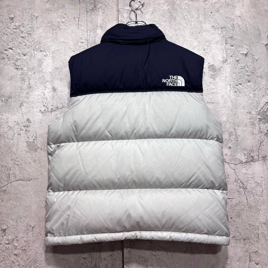 ☆人気　ノースフェイス　ダウンベスト　ブラック×ホワイト　XL