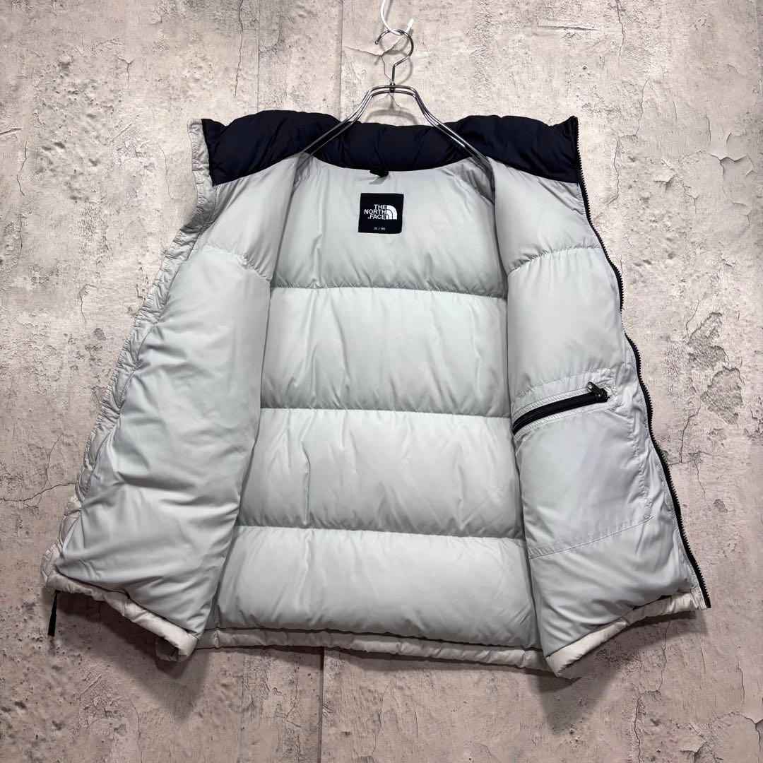 ☆人気　ノースフェイス　ダウンベスト　ブラック×ホワイト　XL
