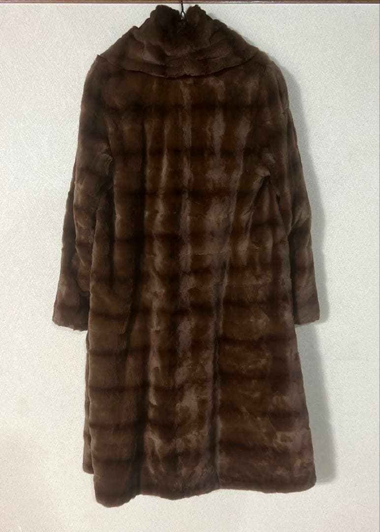 インポートロッサ シルク100% シェアードミンク ロングコート 42 希少