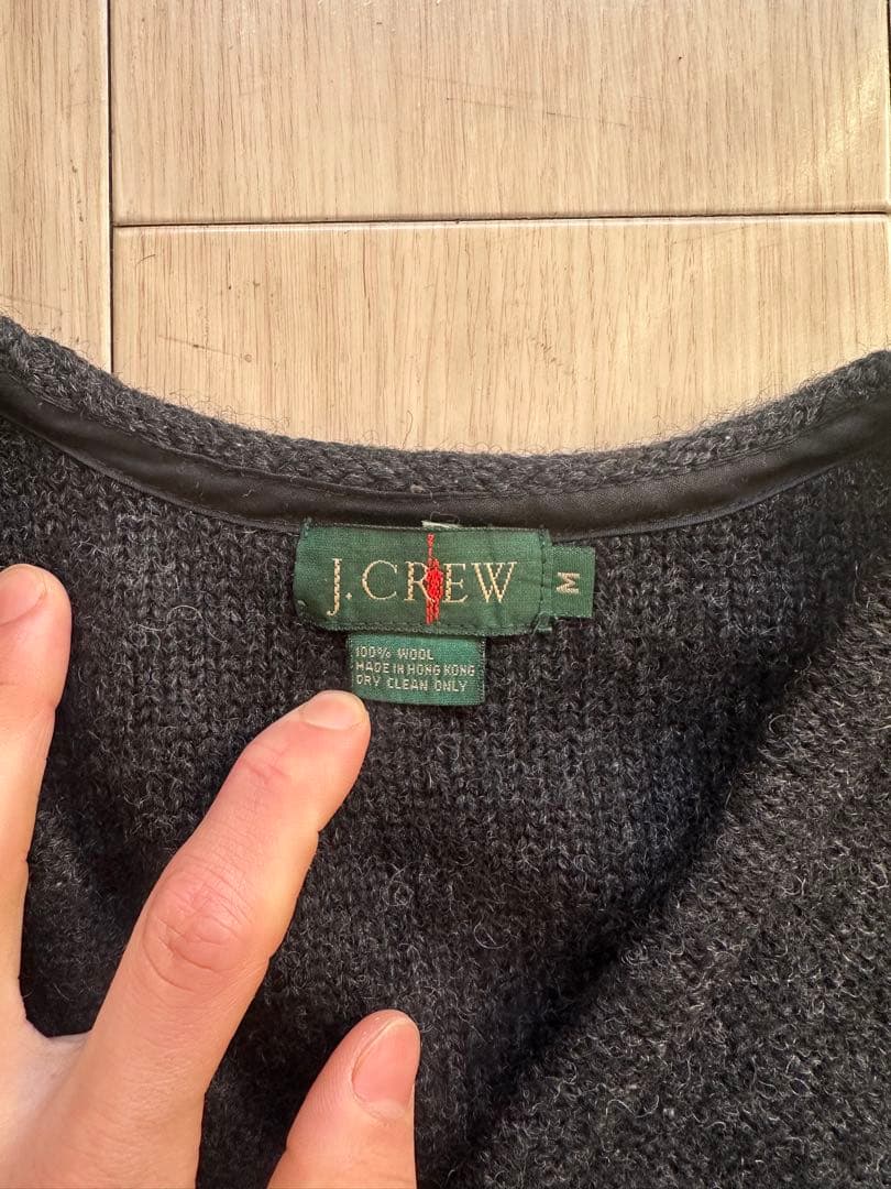 90sJ.Crew グレー ジップアップカーディガン M