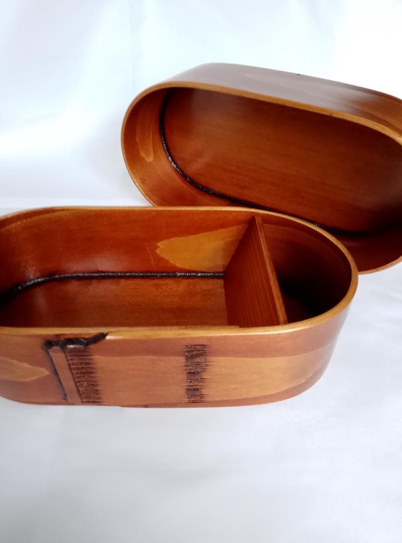 四代目鹿峰 ぬし熊 尾鷲曲げわっぱ 弁当箱 小判型 未使用品