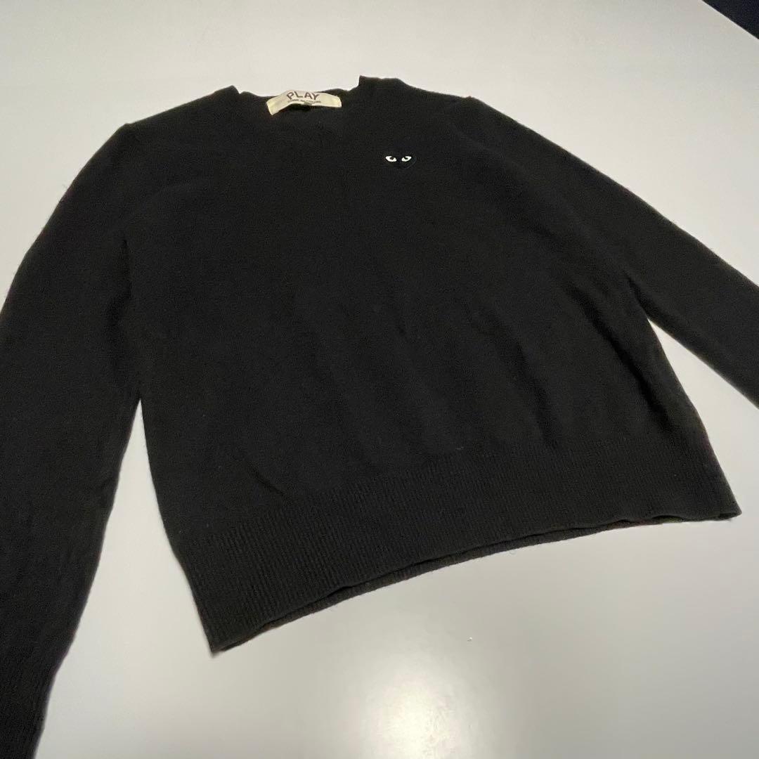 プレイコムデギャルソン　ウールニット　ブラックM ハートワッペン