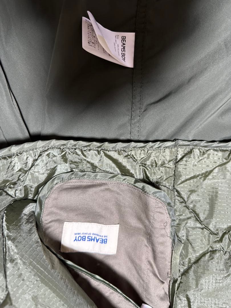 BEAMSBOYオリーブグリーン 2WAYモッズコート