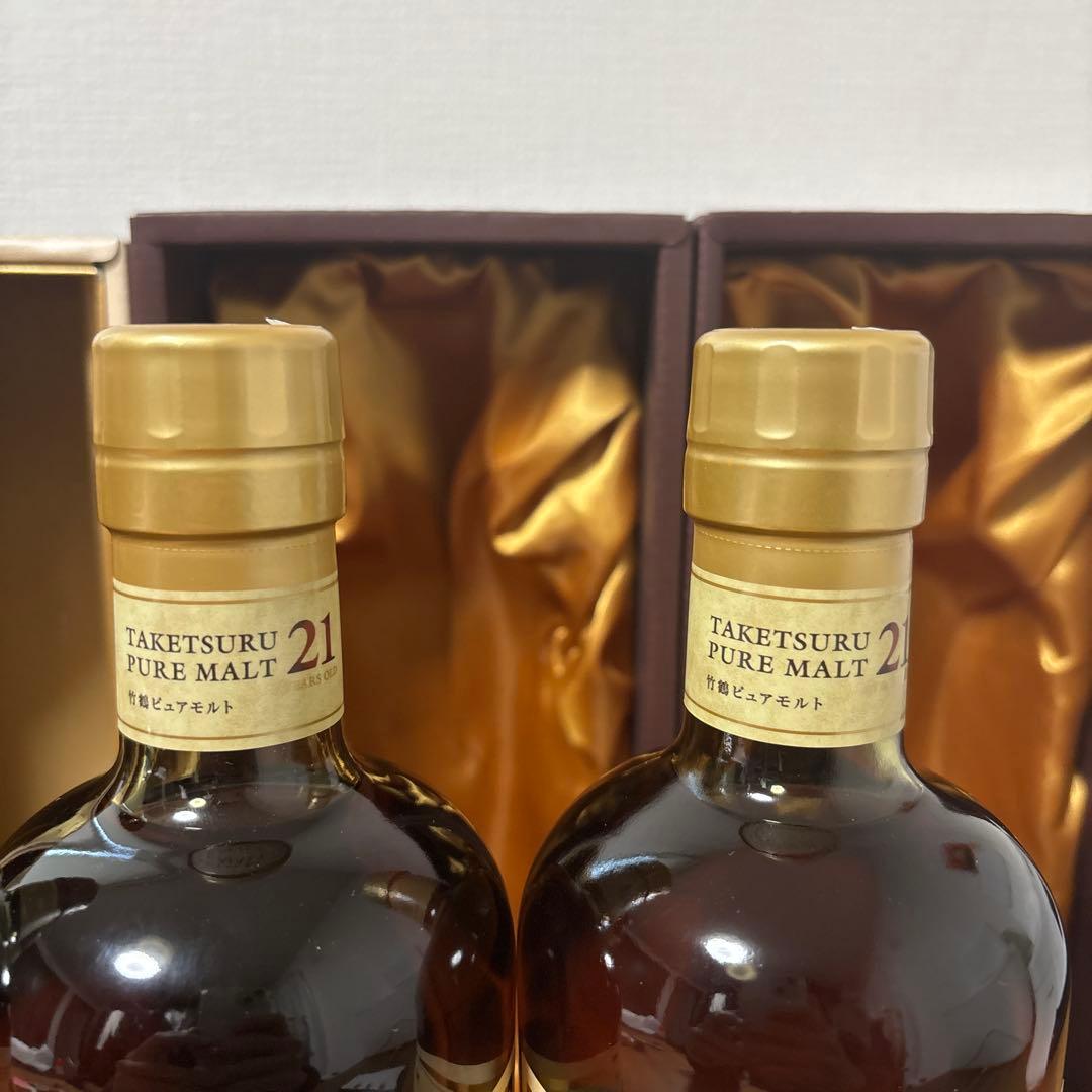 ニッカウイスキー　竹鶴21年　ピュアモルト　箱付き　4点セット　未開封