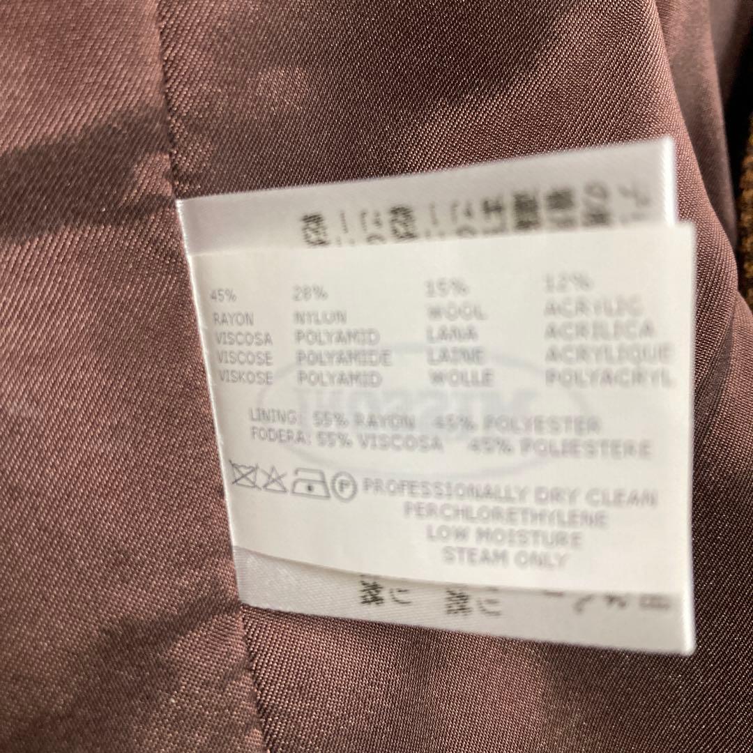 MISSONI イタリア製ヘリンボーン テーラードジャケット ブラウン　42