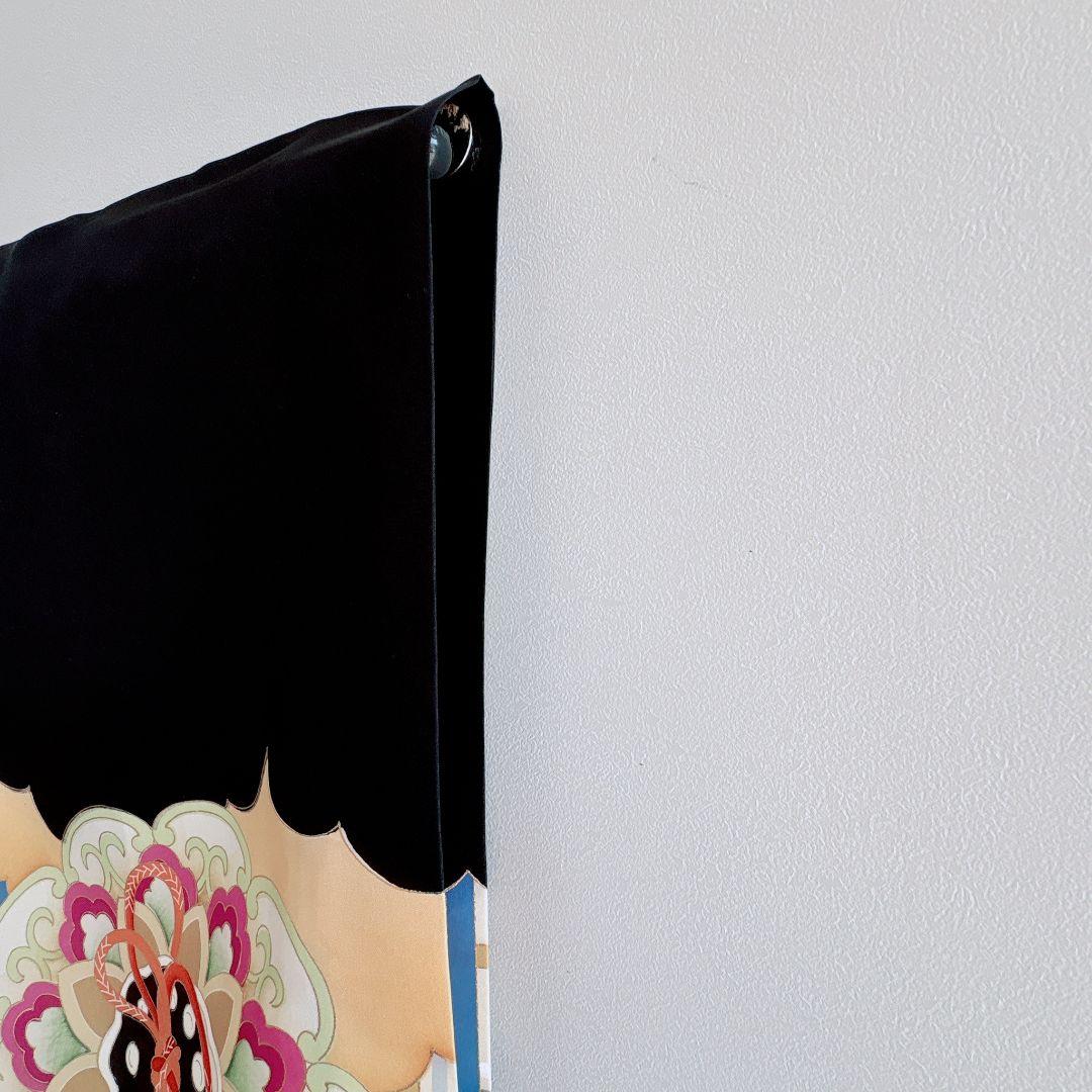 美品　豪華刺繍　お宮参り　産着　祝着　0歳　男の子　黒　龍　長襦袢なし　7035