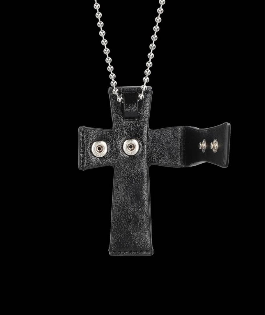 小物 sculptor crossleather strap wallet black