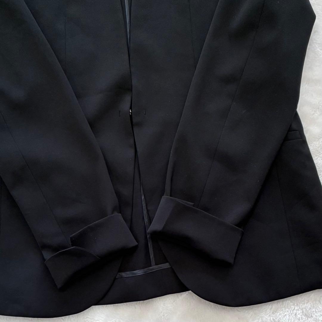 極美品】ICBファイド　ノーカラージャケット　黒ブラックMサイズ　通勤きれいめ