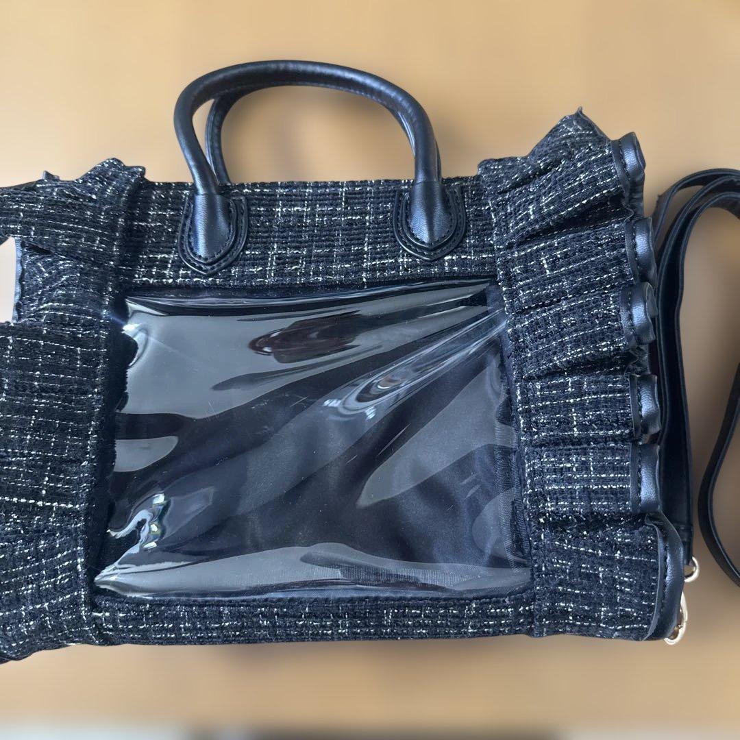 リリディ　推し活バッグ　痛バ　ツイード　黒