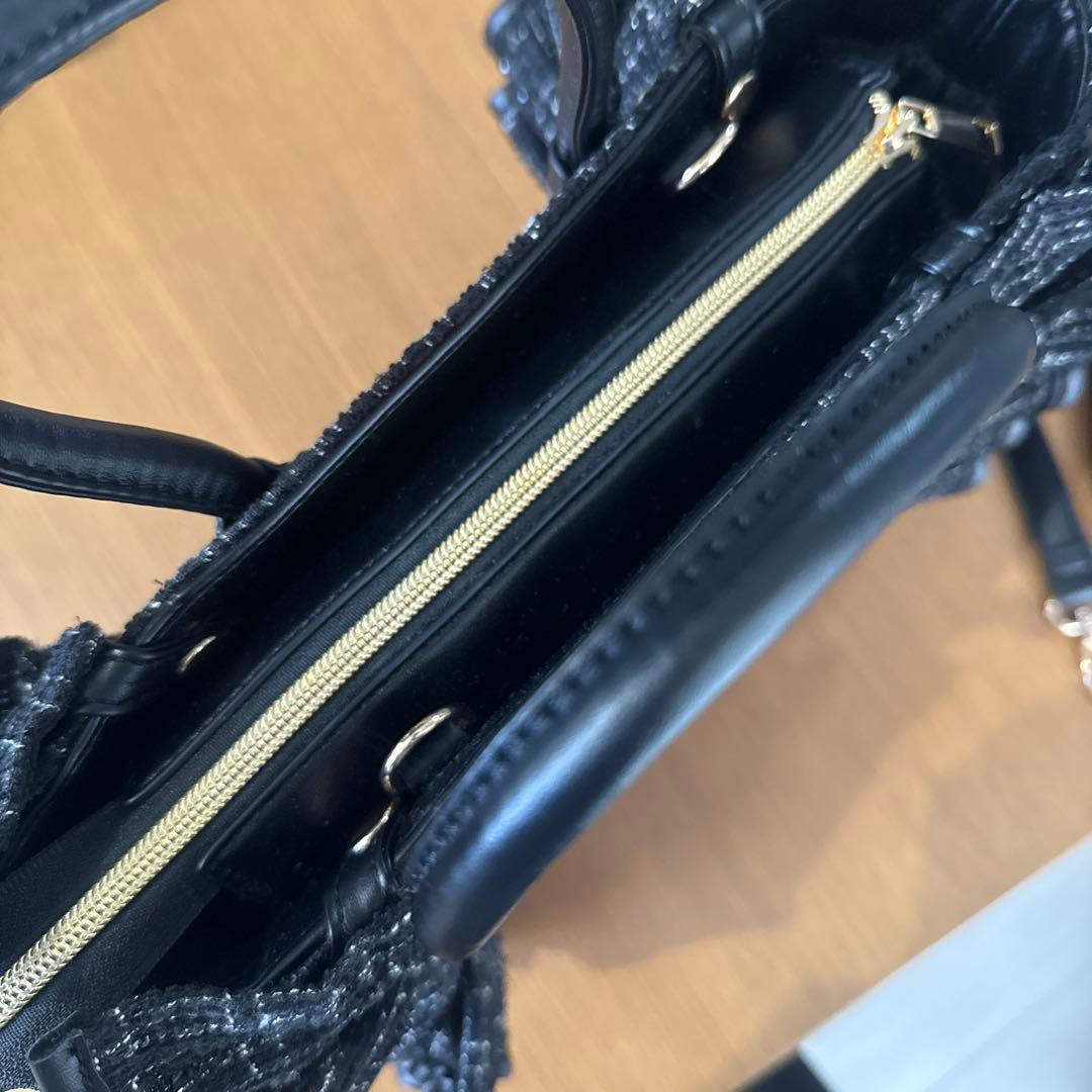 リリディ　推し活バッグ　痛バ　ツイード　黒