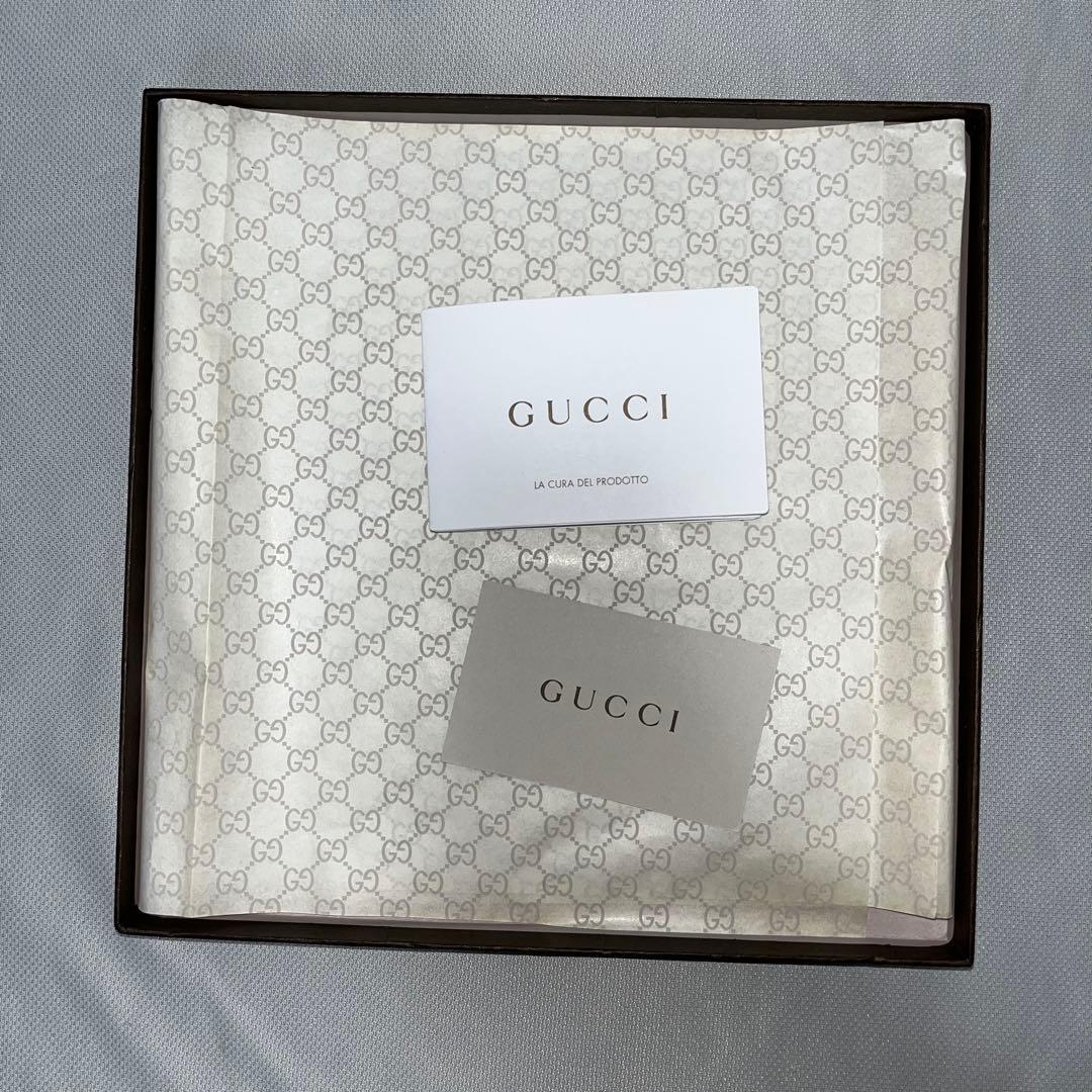 グッチ Gucci ストール マフラー チャコールグレー ウェビング 箱付き
