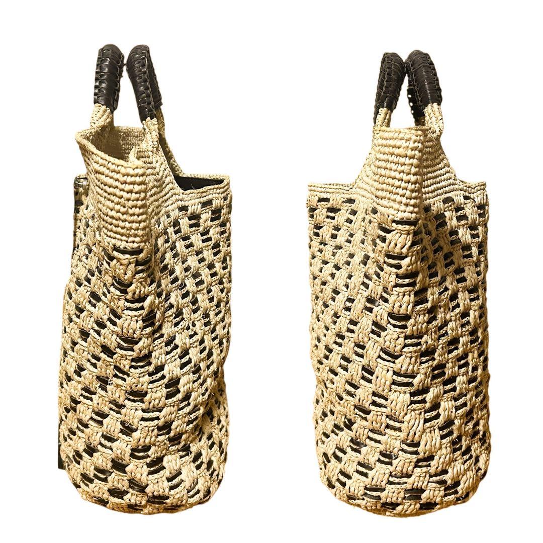 ヘレンカミンスキー　カゴバッグ　ラフィア　ハンドバッグ　ベージュ　A4 編み込み