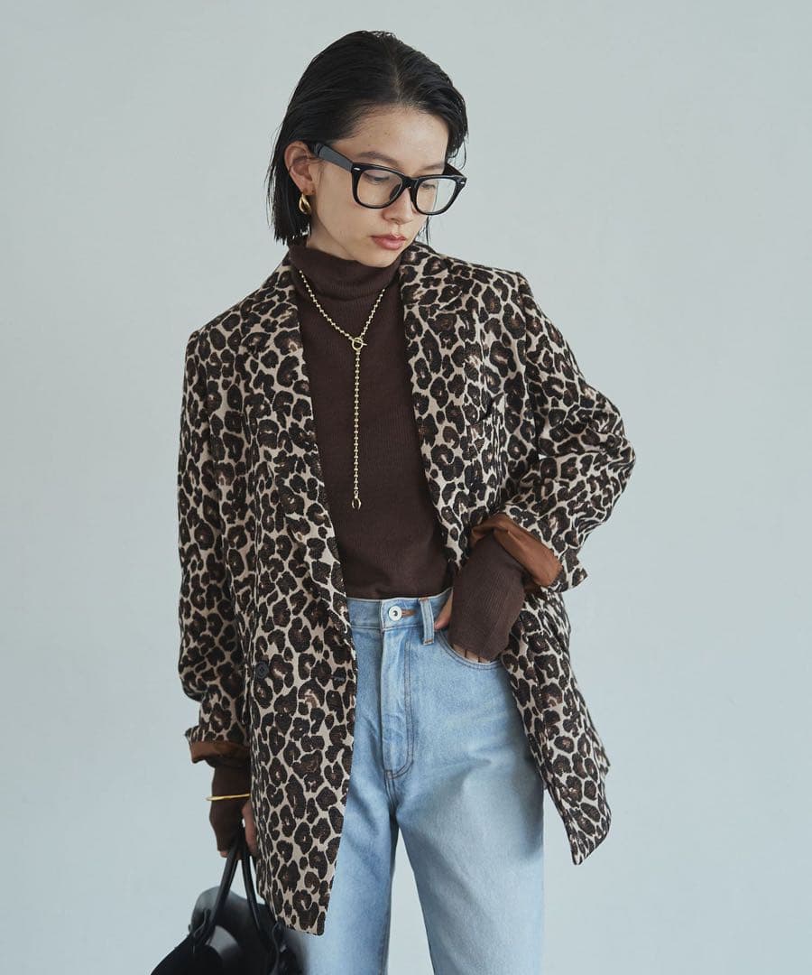 Loungedress レオパードジャケット ヒョウ柄 ブラウン