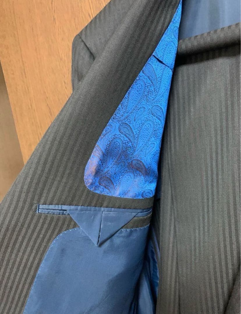 専用BB4新品未使用！英国服地ウール100%！上質なダークブラウンスーツ！極小訳