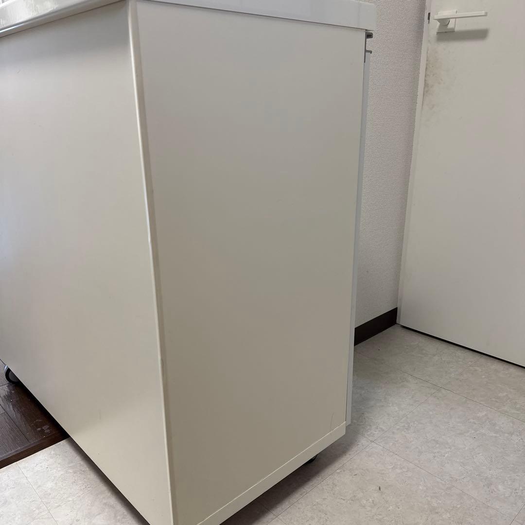 パモウナ キッチンカウンター 白 キャスター付き