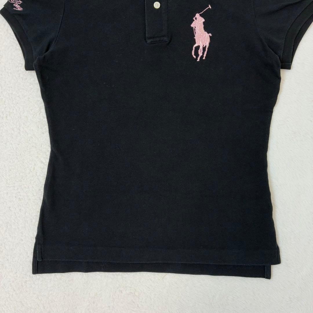 ラルフローレン　ポロシャツ　半袖　ピンクポニー　ビックポニー　ブラック　Sサイズ