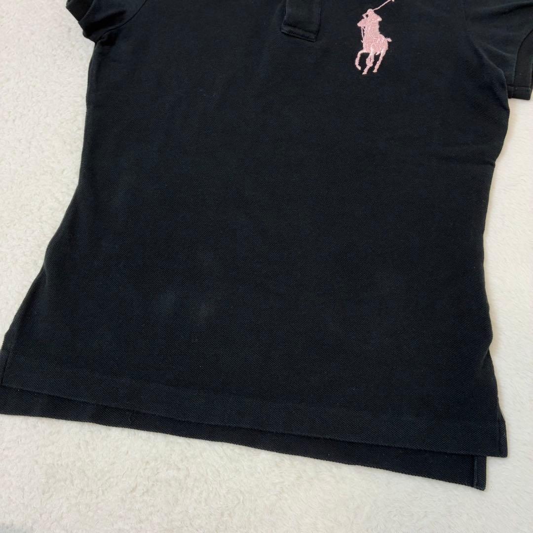 ラルフローレン　ポロシャツ　半袖　ピンクポニー　ビックポニー　ブラック　Sサイズ
