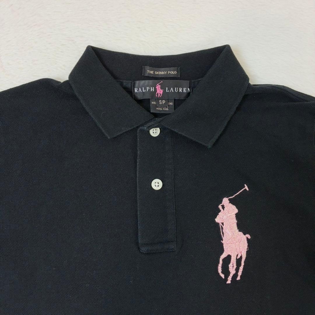 ラルフローレン　ポロシャツ　半袖　ピンクポニー　ビックポニー　ブラック　Sサイズ