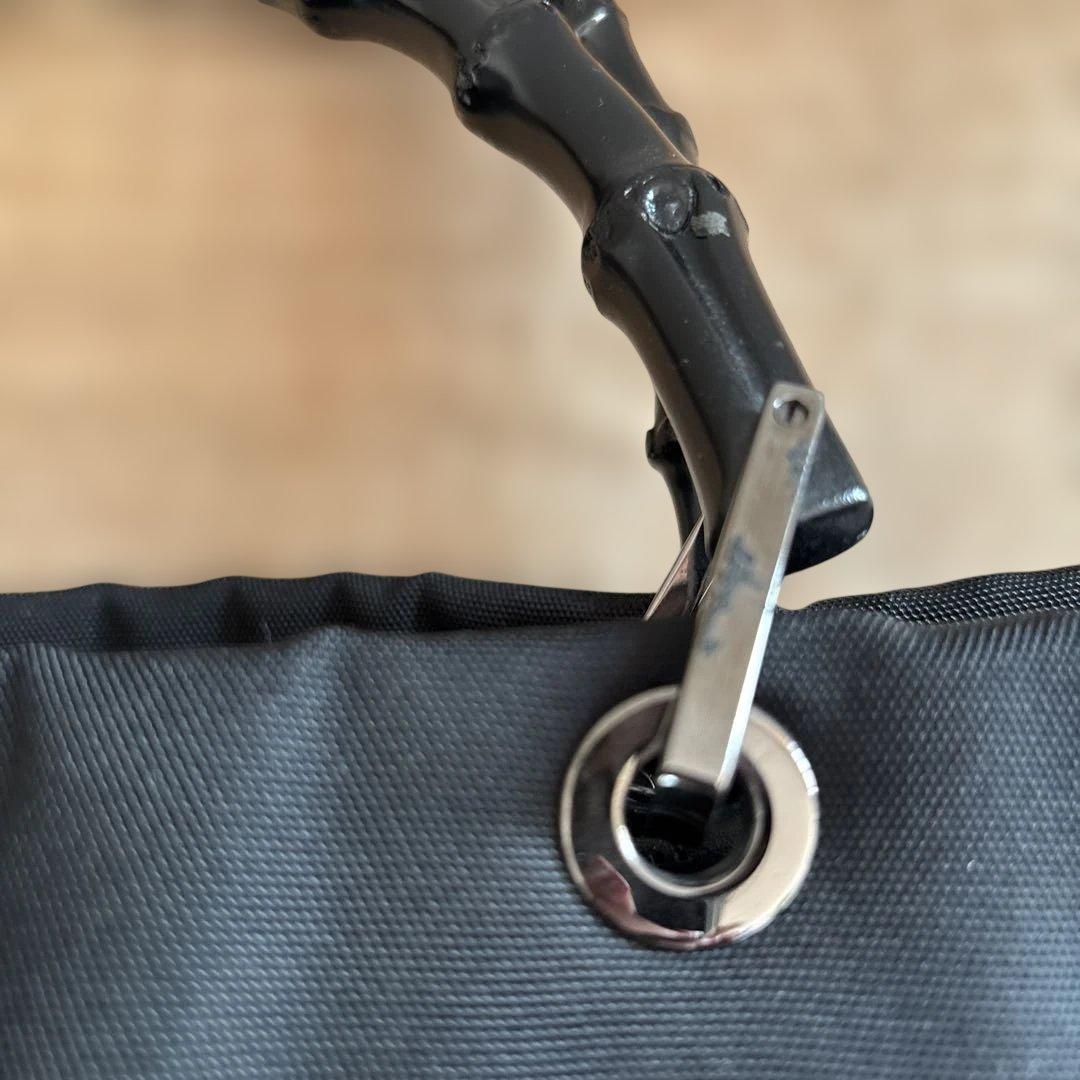 k*4様 GUCCI ブラック ハンドバッグ バンブーハンドル