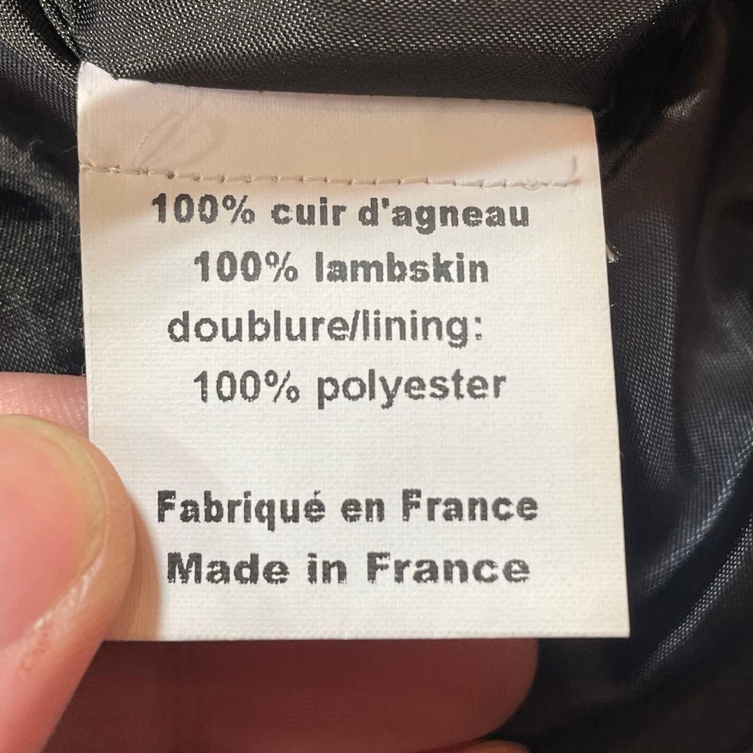 agnes b ラムスキン ノーカラー レザー ジャケット