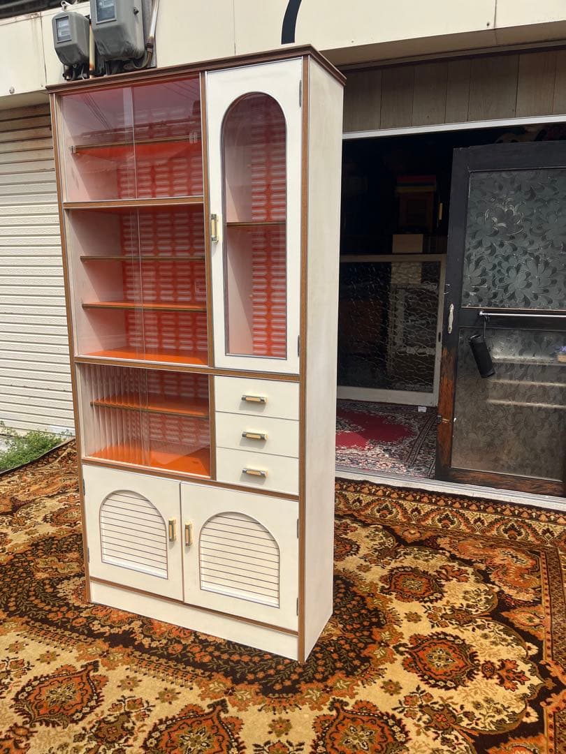 レトロポップ アーチ 昭和レトロ 当時物 インテリア アンティーク オレンジ