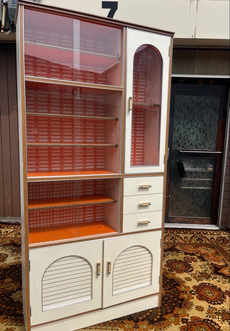 レトロポップ アーチ 昭和レトロ 当時物 インテリア アンティーク オレンジ