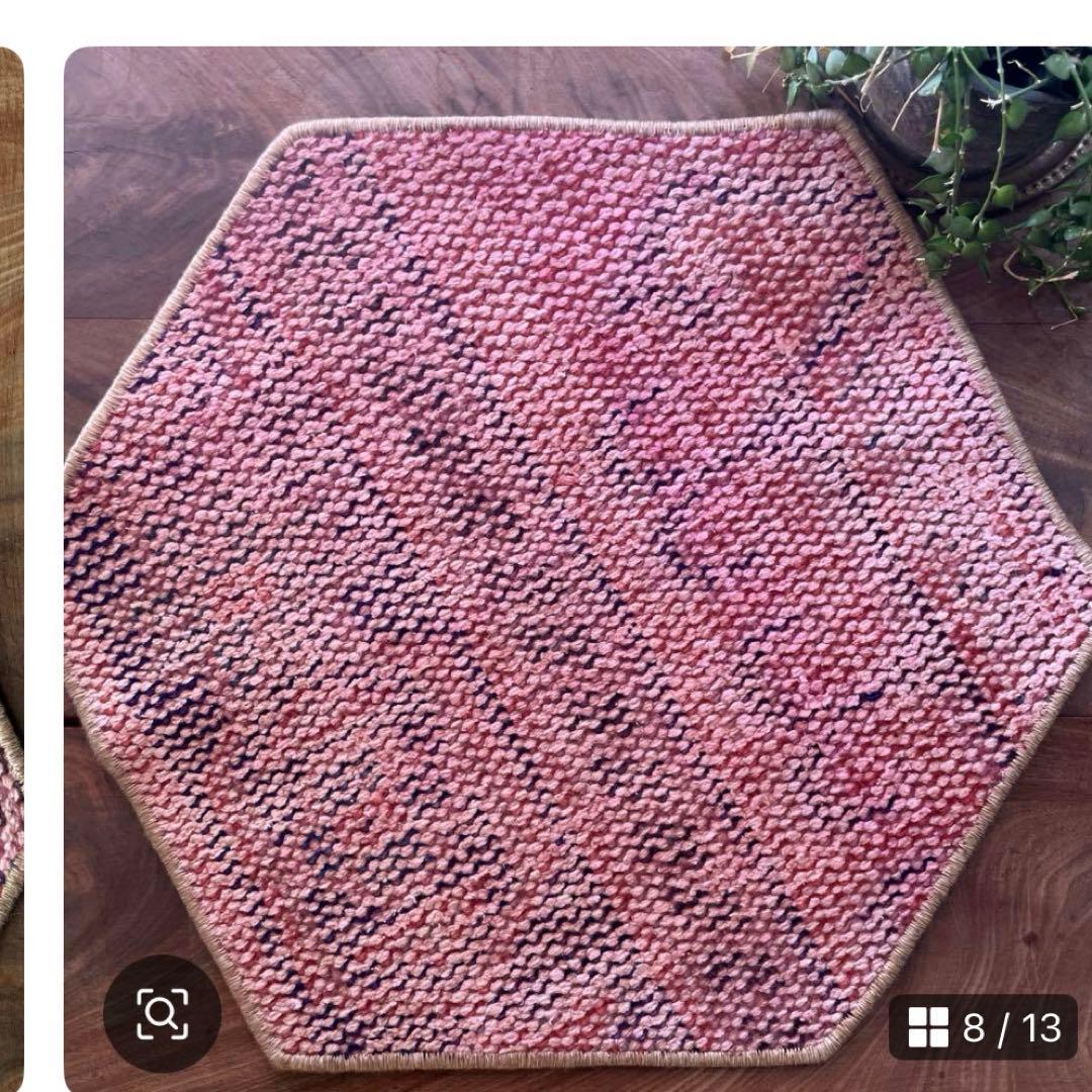 専用　48×124優しいベージュ深みあるネイビー　ボタニカル　トルコヴィンテージ