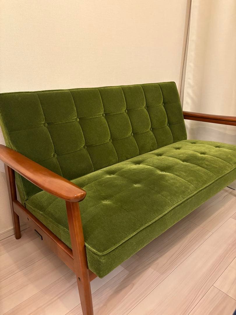 カリモク60 Kチェア 2シーター モケットグリーン