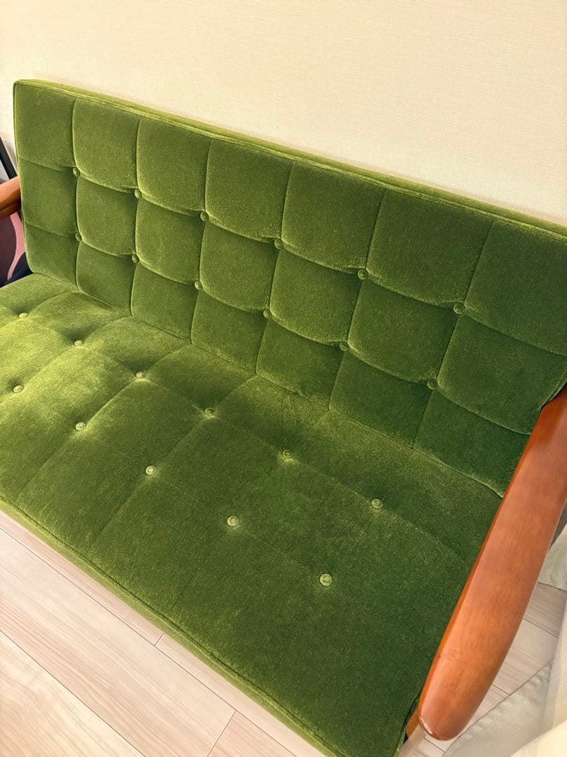 カリモク60 Kチェア 2シーター モケットグリーン