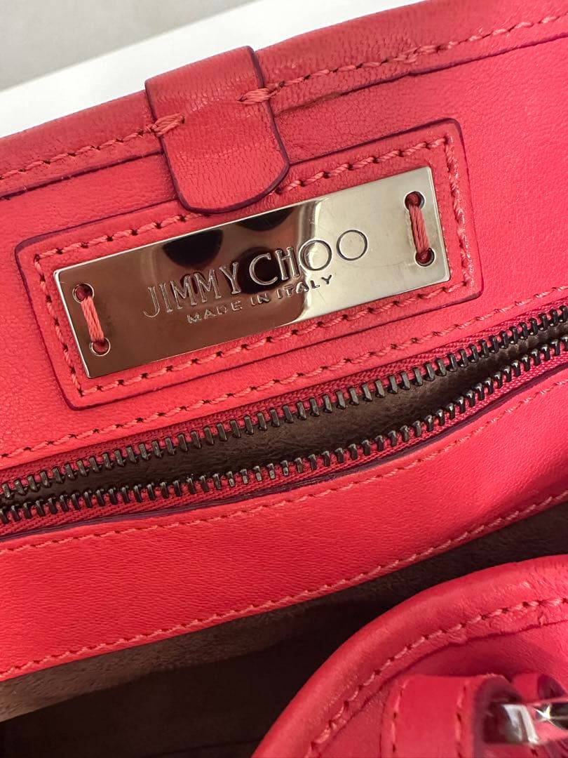 JIMMY CHOO ピンク レザートートバッグ