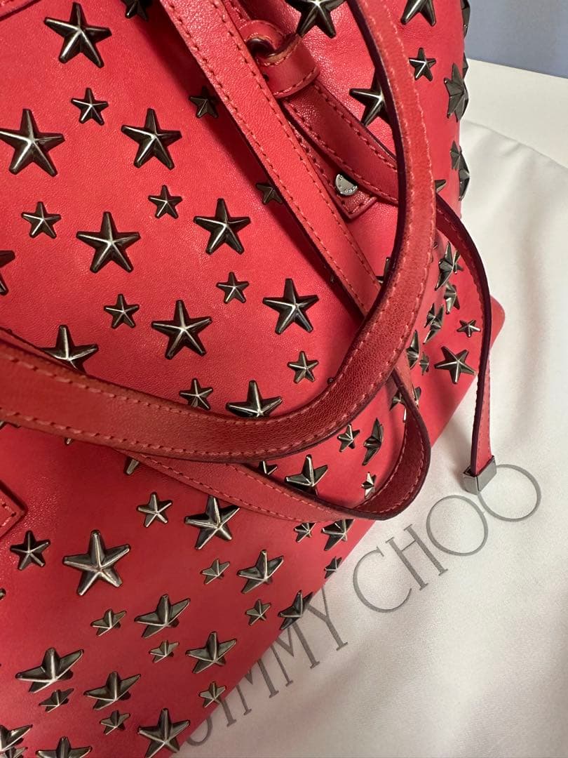 JIMMY CHOO ピンク レザートートバッグ