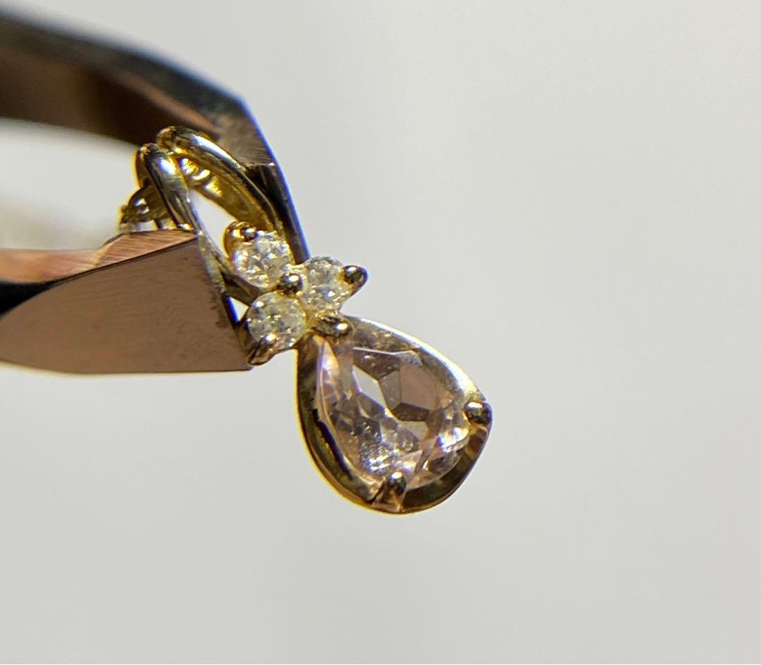 k10 モルガナイト　ダイヤモンド　ネックレス　10金