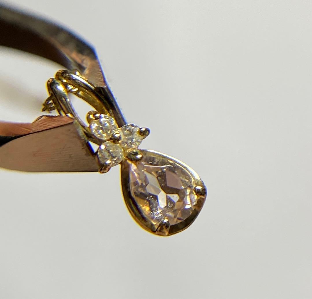 k10 モルガナイト　ダイヤモンド　ネックレス　10金