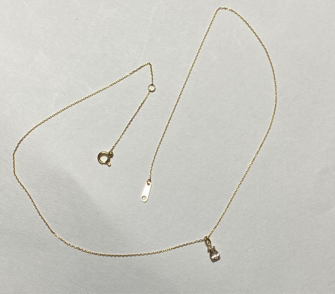 k10 モルガナイト　ダイヤモンド　ネックレス　10金