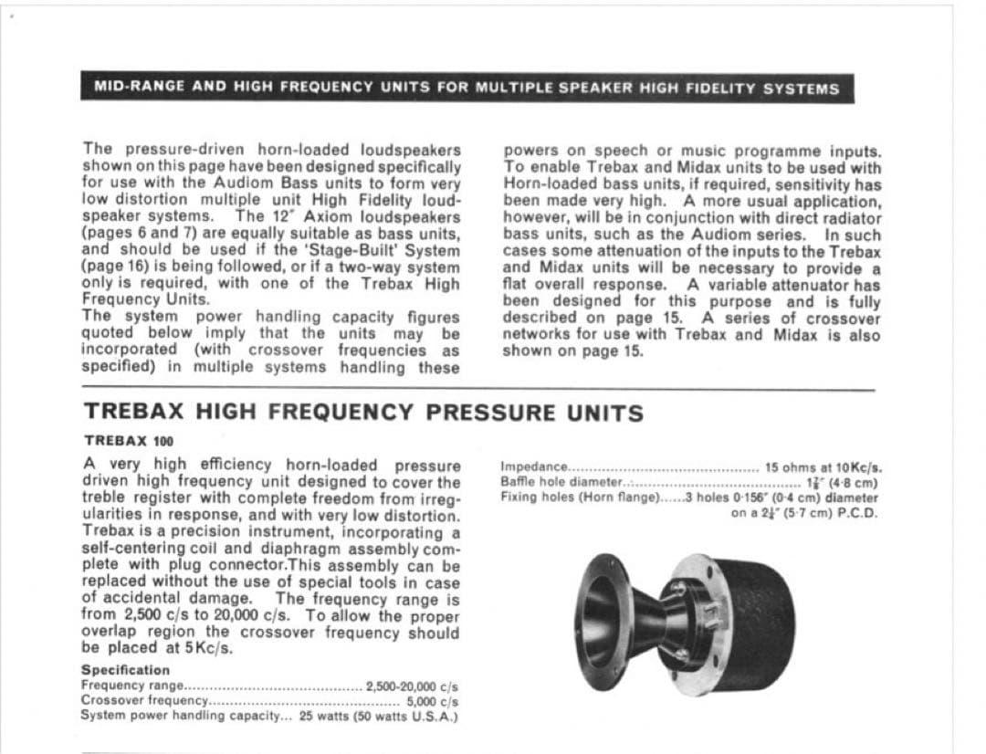 60's Goodmans Trebax 100 ヴィンテージツィーター