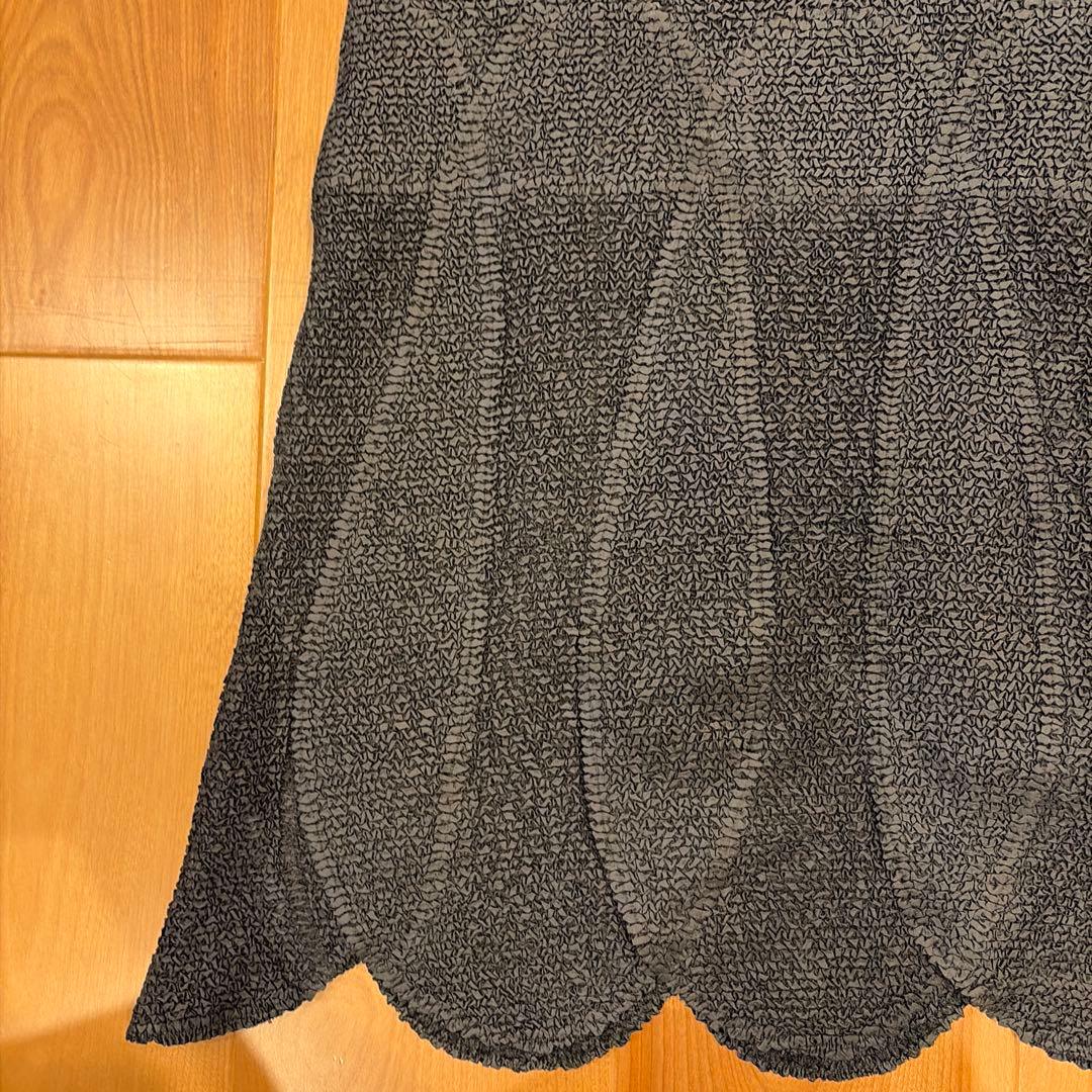 NOKO OHNO ブラックスカラップヘム ワンピース