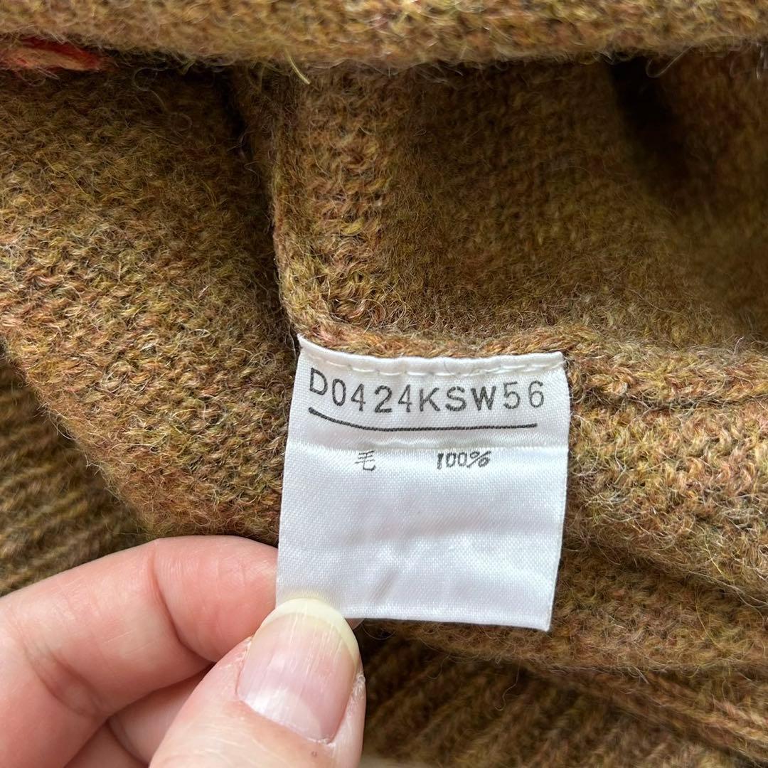 【美品】PAPAS パパス　国旗　長袖　ウール　ニット　セーター　ビックロゴ