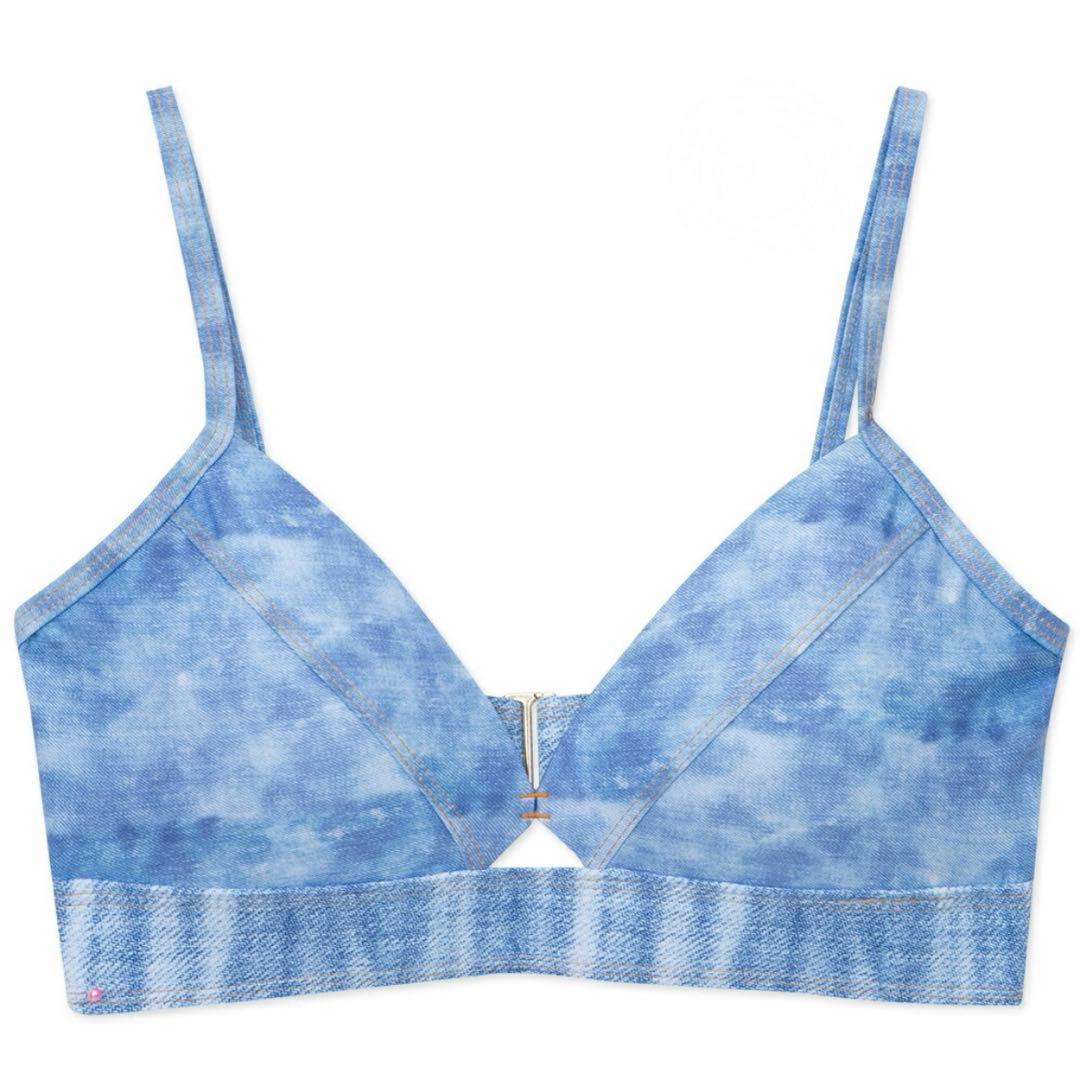 AIR SPACE ミドルブルー 盛れる　ビキニ　XS.Sサイズ　デニムプリント