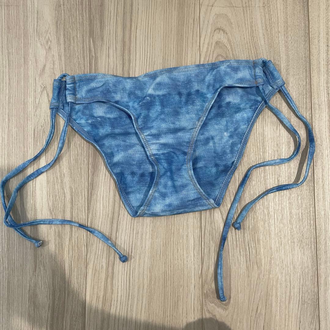 AIR SPACE ミドルブルー 盛れる　ビキニ　XS.Sサイズ　デニムプリント