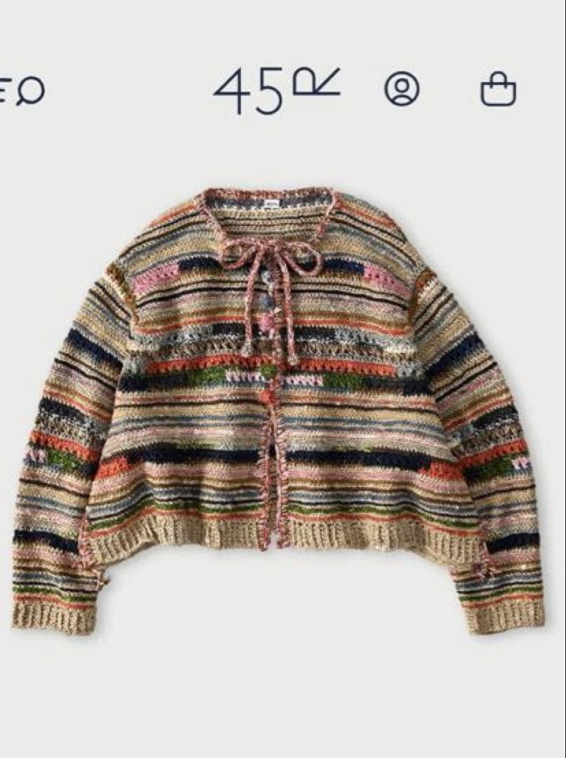 45R 2026春　ラグ編みリネンのボレロ　サイズ2