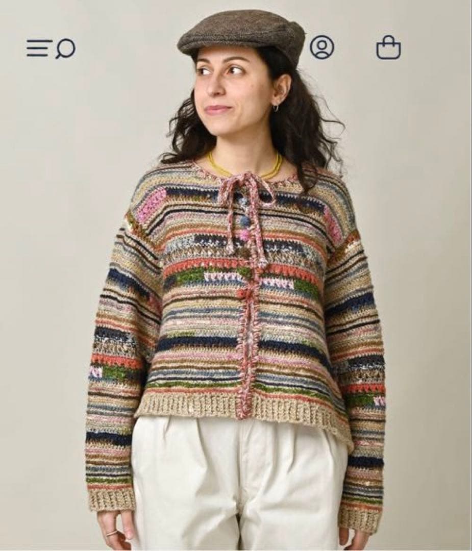 45R 2026春　ラグ編みリネンのボレロ　サイズ2