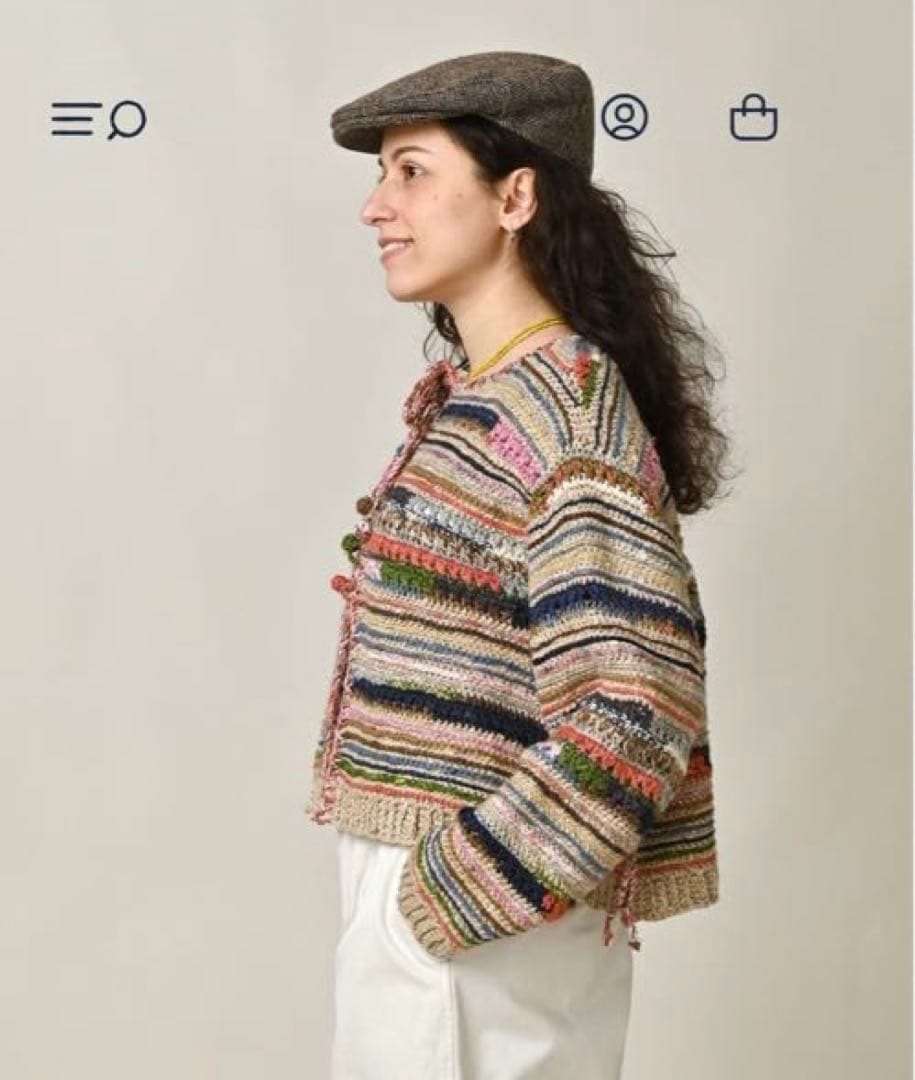 45R 2026春　ラグ編みリネンのボレロ　サイズ2