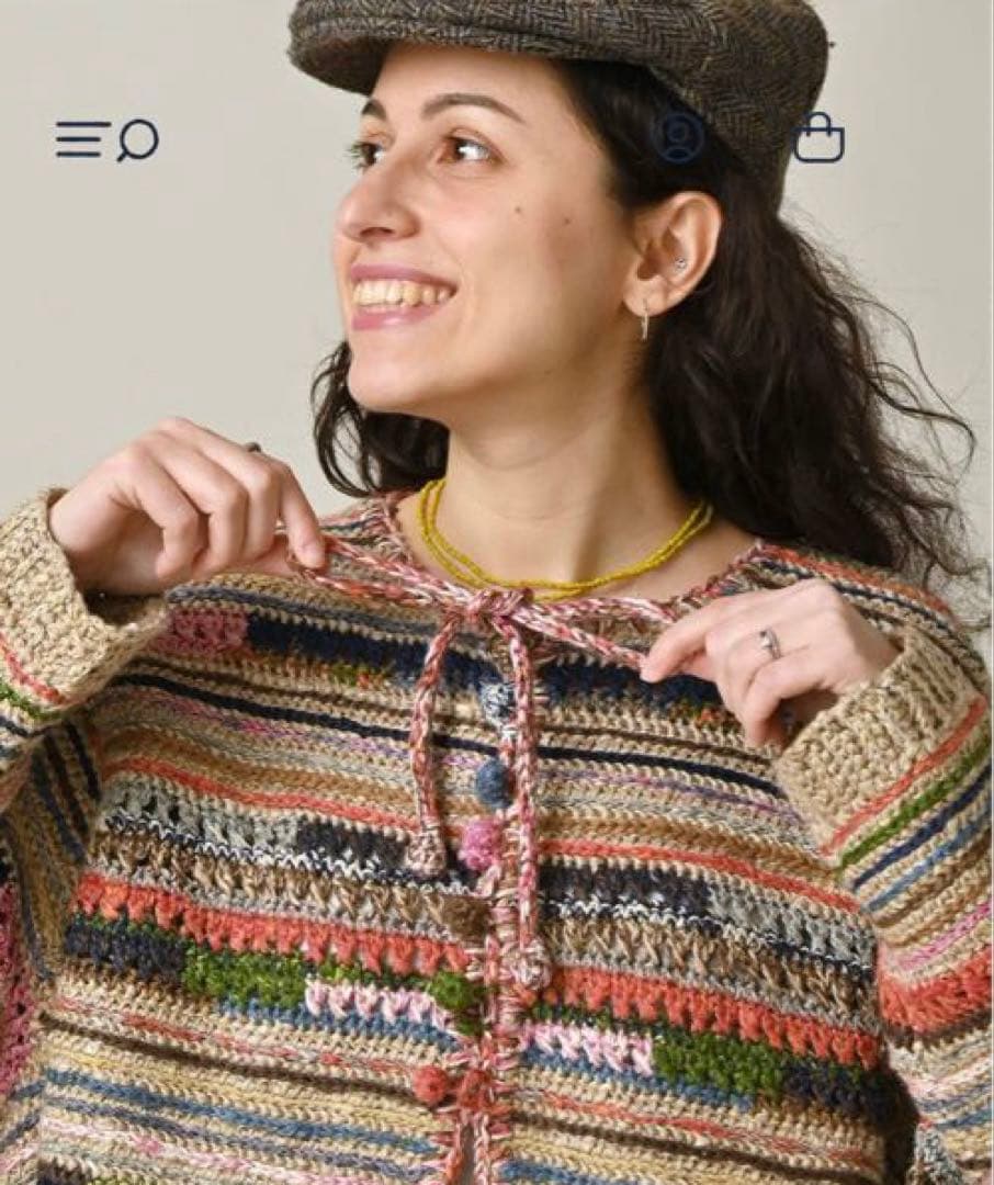 45R 2026春　ラグ編みリネンのボレロ　サイズ2