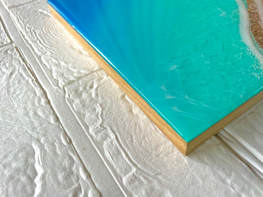 ☆波のアートボード☆W41㎝×D24㎝×H2㎝☆ レジンアート⭐︎ALOHA⭐︎